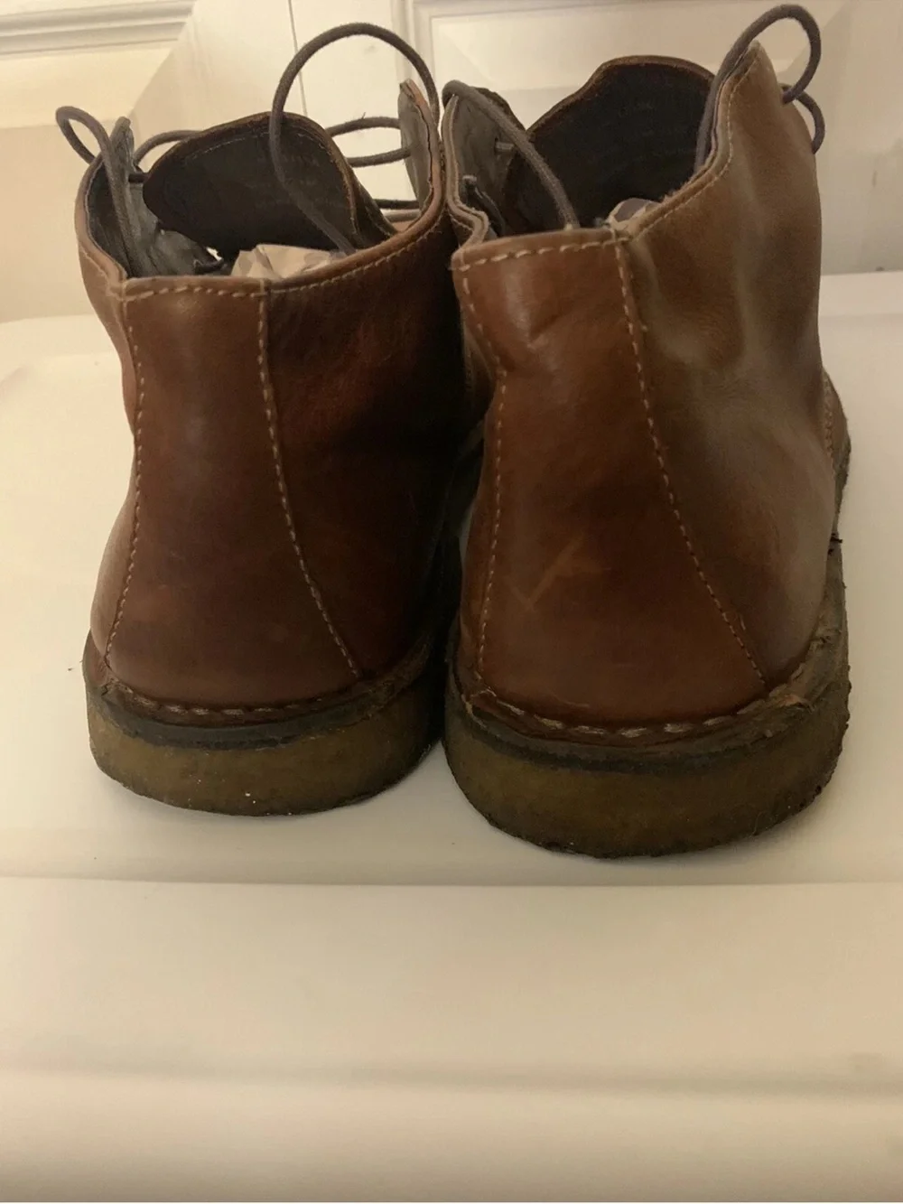 Johnston & Murphy Mens Sz 13M Red‎ Brown Leather Chukka Desert Boot Shoes